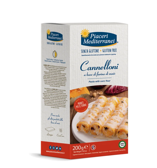 Cannelloni 200g - Piaceri Mediterranei
Die Cannelloni von Piaceri Mediterranei sind eine glutenfreie Spezialität, die sich durch eine herzhafte Füllung und authentischen Geschmack auszeichnet.