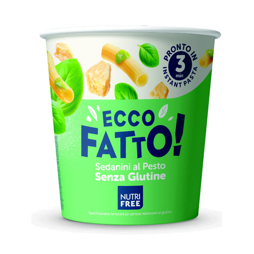 Ecco Fatto Sedannini al Pesto 70g -Nutri Free
Eine schnelle Mahlzeit für zwischen oder unterwegs und in nur 3 Min. fertig gekocht.