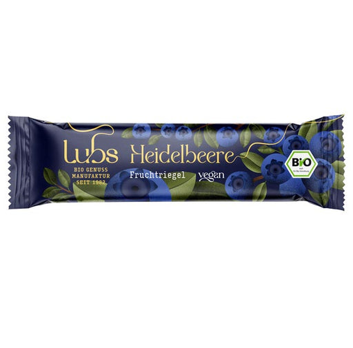 Heidelbeer Fruchtriegel 30g - Lubs bio
Fruchtriegel Heidelbeer Premium von Lubs ist ein leckerer glutenfreier Riegel. Dieser Fruchtriegel enthält einen besonders hohen Anteil an Heidelbeern.