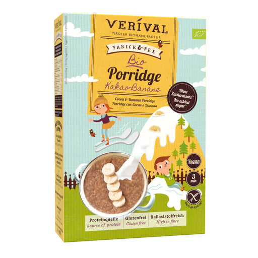 Kids Porridge Kakao-Banane 350g - Verival Bio
Das tägliche Power-Frühstück für Kids: Eine Portion Porridge versorgt Kinder schon am Morgen mit wertvollen Ballaststoffen, Proteinen und allen essentiellen Aminosäuren.