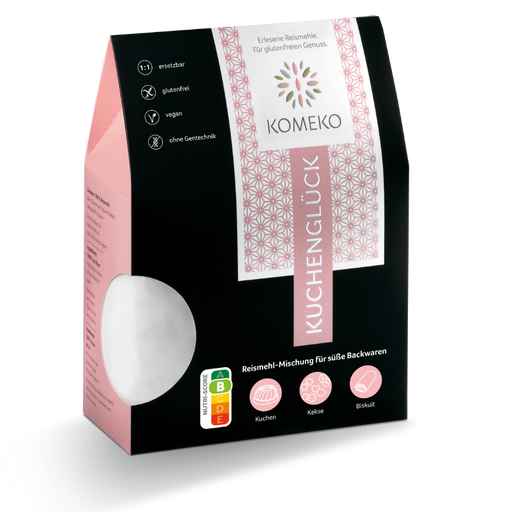 Kuchenglück Reismehl für Kuchen , Kekse 500g - Komeko
Reismehl-Mischung für süße glutenfreie Backwaren wie Kuchen, Kekse & Biskuit.