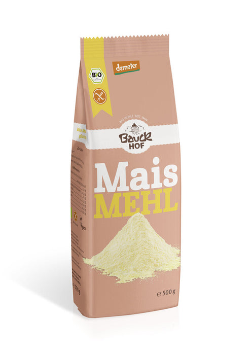 Maismehl 500g - Bauckhof Bio
Das glutenfreie Maismehl von Bauckhof wird deinen Speiseplan bereichern.
Das Maismehl ist ein toller Getreideersatz und ein Allrounder für die glutenfreie Küche. Es ist sehr vielseitig verwendbar für Brot, Fladen, Kuchen, Gebäck, Brei, Pudding, Muffins und vieles mehr.
