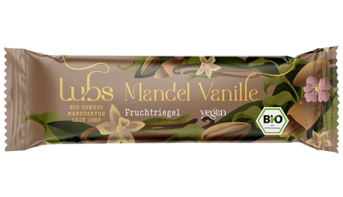 Mandel Vanille Fruchtriegel 40g - Lubs Bio 
Fruchtriegel Mandel-Vanille Classic von Lubs ist ein leckerer glutenfreier Riegel.