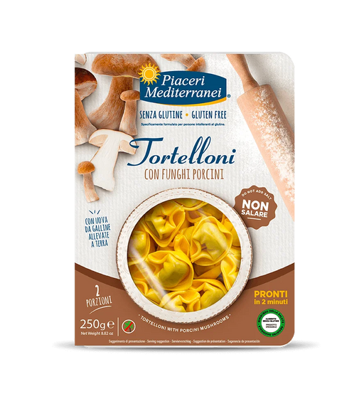 Tortelloni Funghi mit Steinpilzfüllung 250g - Piaceri Mediterranei
Die Tortelloni von Piaceri Mediterranei sind nicht nur im Handumdrehen zubereitet, sondern bieten auch eine exquisite Füllung aus Steinpilzen.