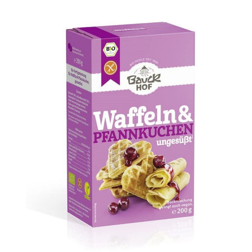 Waffeln & Pfannkuchen Mix 200g - Bauckhof Bio
Waffeln & Pfannkuchen Mix von Bauckhof ist eine glutenfreie feine Mehlmischung zur Herstellung von glutenfreien Waffeln. Die Bauckhof Waffeln gelingen kinderleicht und in wenigen Minuten. Die glutenfreien Waffeln schmecken wie
hausgemacht nach einem besonderen Rezept der Bauckhof Hofküche