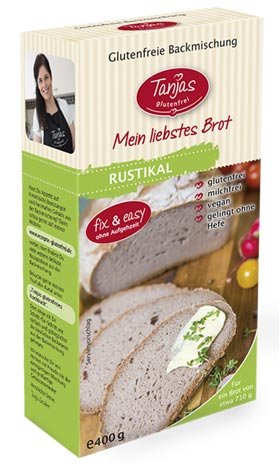 Brotbackmischung Rustikal 400g - Tanjas glutenfrei
Das Brot steht handelsüblichen Mischbroten in nichts nach, bleibt über Tage hinweg weich und saftig und schmeckt unnachahmlich lecker.