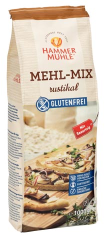 Mehl Mix rustikal 1000g - Hammermühle
Mehl-Mix rustikal von Hammermühle ist ein glutenfreies Allroundmehl / Basismehl.