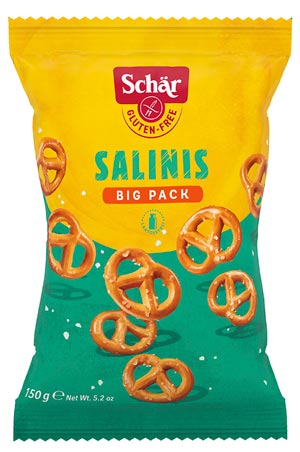 Salinis Big Pack 150g - Schär
 Lecker salziger Knapperspaß von Schär glutenfrei.