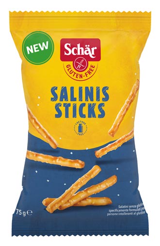 Salinis Sticks 75g- Schär
Knusprig gebackene Salzstangen für Partys oder einen gemütlichen Abend mit Freunden.