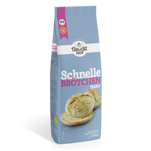Schnelle Brötchen mit Hafer Backmischung 500g - Bauckhof Bio
Gelingsicher und schnell ist für manche eine große Erleichtung. Erstmals gibts nun auch eine Backmischung für Brötchen. Als vollwertiges Frühstücksbrötchen sind unsere gutenfreien Haferbrötchen reich an Ballaststoffen, außerdem besonders mild und saftig.