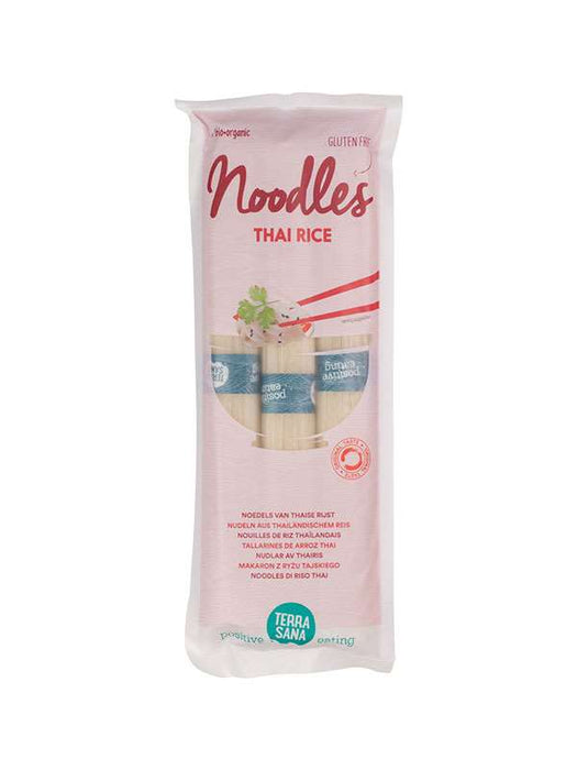 Thai Rice Noodles (Thai Reisnudeln) 250g - Terrasana Bio
Die glutenfreien japanishen Thai Rice Noodles von TerraSana sind in Portionsgröße gebunden und werden aus thailängischem, biologischem Reis hergesellt.