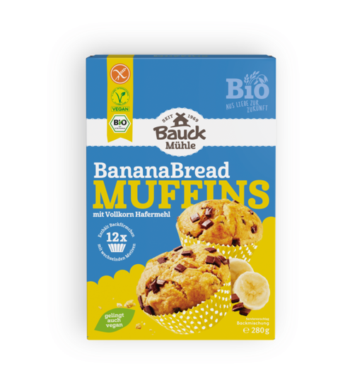 Backmischung Banana Bread Muffins 280g - Bauck Mühle

Die Banana Bread Muffins von Bauck Mühle sind die perfekte Kombination aus süßer Banane und zartschmelzender Schokolade – ideal für Frühstück, Snack oder unterwegs.