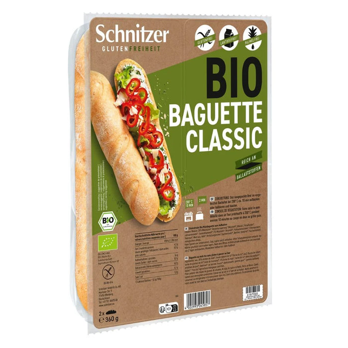 Baguette Classic Maisbaguette 360g - Schnitzer

Das Baguette Classic von Schnitzer ist ein glutenfreies Bio-Maisbaguette zum Aufbacken.