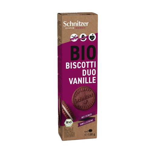 Bio Biscotti Duo Vanille 130g - Schnitzer

Dank ihrer glutenfreien und veganen Rezeptur eignen sie sich ideal für alle, die bewusst genießen möchten, ohne auf klassischen Keksgenuss zu verzichten.