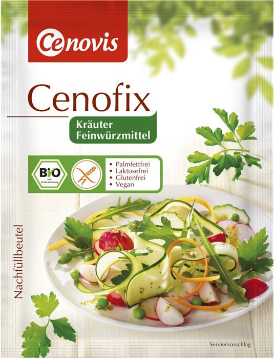 Cenofix Kräuter Beutel 60g - Cenovis

Cenovis Cenofix Kräuter ist die feine Streuwürze für alle, die den natürlichen Eigengeschmack ihrer Speisen lieben – und ihn perfekt unterstreichen möchten.