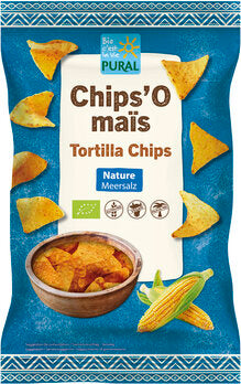 Chips'O mais Natur( Nachos) 125g - Pural Bio

Genießen Sie die knusprigen und glutenfreien Bio Mais-Chips Natur von Pural. Ideal zum Dippen und Snacken, ob im Kino oder auf einer Party.