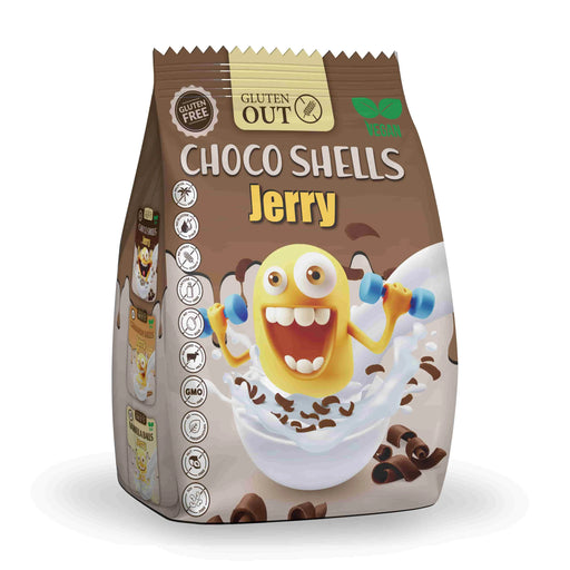 Choco Shells Jerry 375g - Nerano

Die&nbsp; Jerry Choco Shells von Nerano sind köstliche, glutenfreie Cerealien mit Schokoladengeschmack