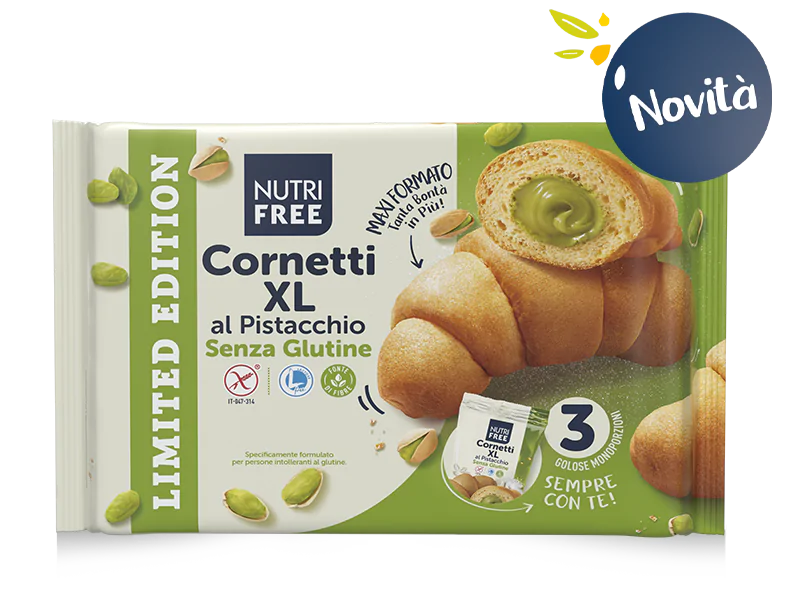 Cornetto al Pistacchio XL 240g - Nutrifree

Glutenfrei – mit zartschmelzender Pistazienfüllung für den besonderen Genussmoment!