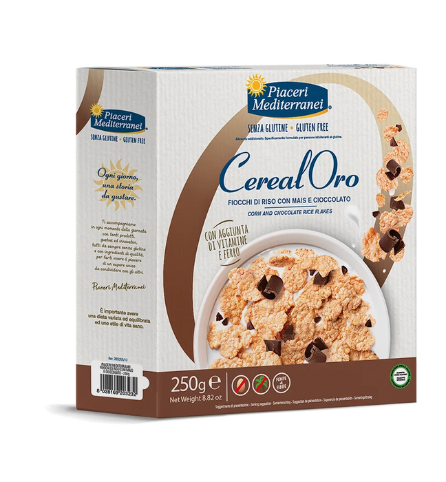 Cornflakes mit Schokolade 250g - Piaceri Mediterannei

Entdecke den unwiderstehlichen Dreiklang aus feinem Reis, knackigem Mais und zartschmelzender Schokolade. CerealOro bringt dir ein Frühstück, das nicht nur köstlich schmeckt, sondern auch rundum gut tut.