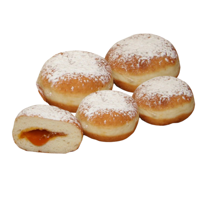 Faschingskrapfen 5 x 90g- Richter - TK- ungekühlter Versand

Zart im Biss und fein am Gaumen überzeugt der Richter Krapfen alle die Mehlspeisen lieben. Einzigartig ist sein feiner Geschmack mit der fruchtigen Marillenmarmelade.