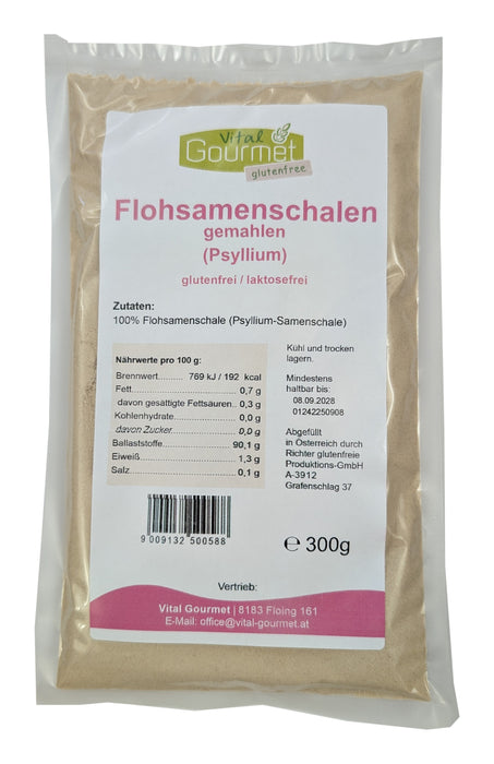 Psyllium - Flohsamenschalen fein gemahlen 300g - Vital Gourmet