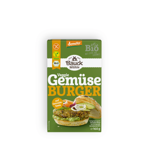 Gemüseburger demeter 160g - Bauck Mühle

Ob klassisch als Burger, in Aufläufen, als Füllung für Gemüse oder in kleiner Form als knuspriger Snack – diese Mischung überzeugt durch Geschmack, Qualität und einfache Zubereitung.