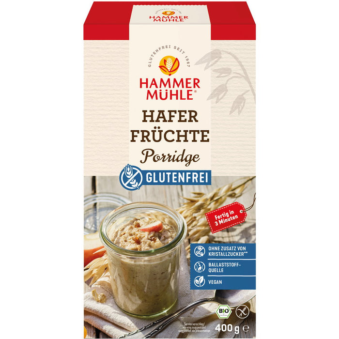Hafer Früchte Porridge 400g- Hammermühle Bio

Glutenfreier Bio Hafer-Früchte-Porridge vom Hammermühle, enthält viele Ballaststoffe und ist eine gute Quelle von Eisen, Magnesium und Zink.