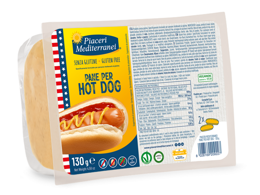Hot Dog Brötchen 130g - Piaceri

Glutenfrei – weiches Brötchen mit vollem Geschmack, ideal für deinen perfekten Hot Dog!