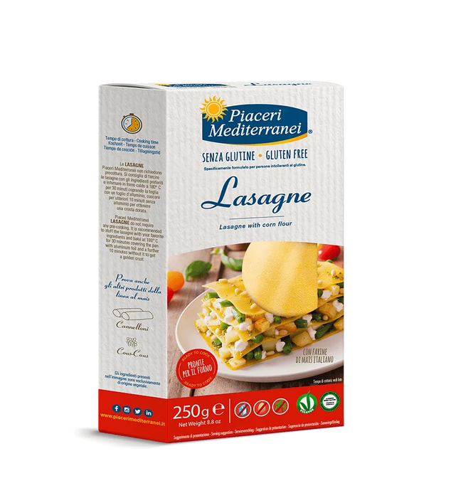 Lasagne 250g- Piaceri Mediterranei

Mit unserer glutenfreien Lasagne erwartet Sie ein echtes Geschmackserlebnis. Der dünne, zarte Teig schmiegt sich perfekt an jede Schicht und bringt die Aromen des klassischen italienischen Gerichts auf ein neues Level.