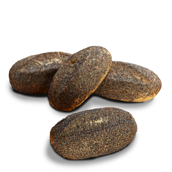 Mohnbrötchen glutenfrei 4x75g - Poensgen

Zart-aromatisch durch Mohn, voll im Geschmack und absolut verträglich – die glutenfreien Mohnbrötchen verbinden natürliche Aromen mit handwerklicher Tradition. Im Natursauerteigverfahren gebacken, frei von Gluten, Laktose, Ei, Soja, Sesam und Schalenfrüchten – optimiert für Genuss ohne Kompromisse.