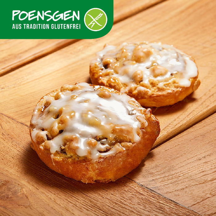 Mohnschnecken glutenfrei 2x110g - Poensgen

Unsere Mohnschnecken verbinden zarten Hefeteig mit einer aromatisch-süßen Mohnfüllung und sorgen so für einen traditionellen Genussmoment, wie man ihn sonst nur vom Bäcker kennt. Ob zum Frühstück, zum Kaffee oder einfach zwischendurch – diese glutenfreie Leckerei schmeckt immer und lässt niemanden vermissen, was fehlt.