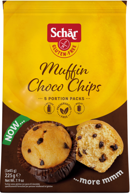 Muffin Choco Chips 225g - Schär

Leckere kleine Muffins mit süßen Schokostückchen. Genießen Sie die Leckerei von Schär.