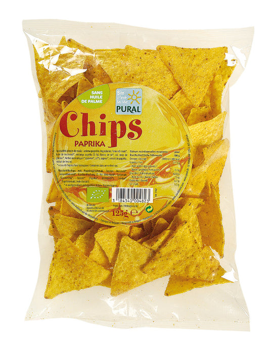 Chips'O mais Paprika ( Nachos) 125g- Pural Bio