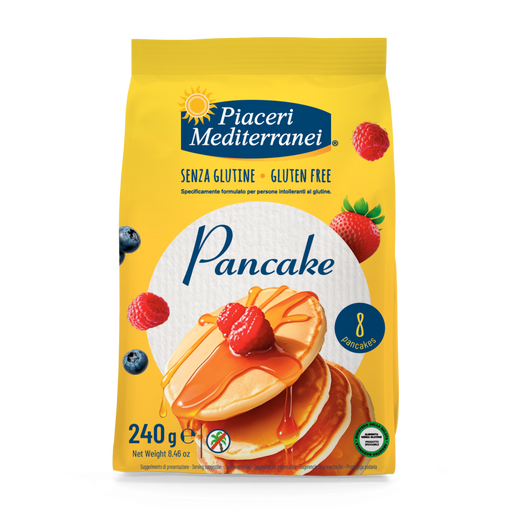 Pancake 240g - Piaceri

Die glutenfreien Pancakes von Piaceri Mediterranei sind weich, fluffig und in wenigen Sekunden servierbereit.