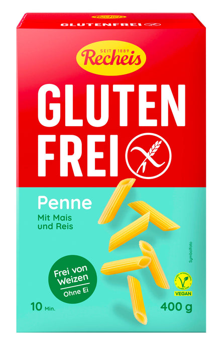 Penne Glutenfrei 400g - Recheis

Die glutenfreien Penne von Recheis sind die ideale Alternative für alle, die auf Gluten verzichten möchten – ohne dabei auf Geschmack und perfekte Konsistenz zu verzichten.