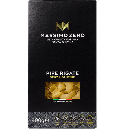 Pipe Rigate 400g - Massimo Zero

Die glutenfreien Pipe Rigate von Massimo Zero begeistern mit ihrer geschwungenen Röhrenform und ihrer vielseitigen Verwendbarkeit. Aufgrund ihrer Form werden sie auch „Gomiti“ – italienisch für „Ellbogen“ – genannt.