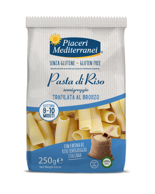 Rigatoni Riso 250g - Piaceri

Die richtige Dicke macht den Unterschied für ein vollmundiges Gericht.
Mit unseren glutenfreien Rigatoni di Riso semigreggio genießen Sie italienischen Stil auf höchstem Niveau.
