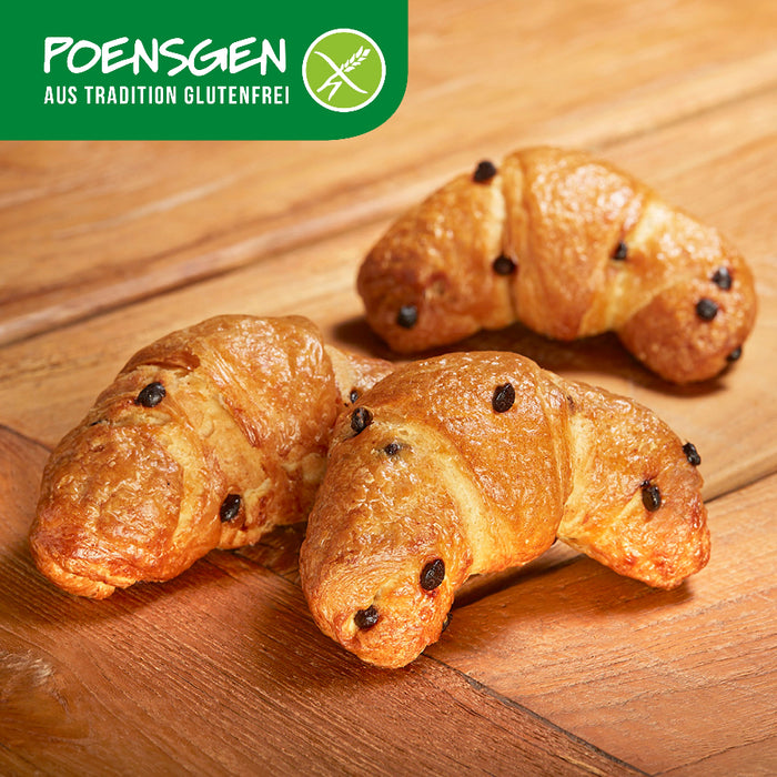 Schokocroissants glutenfrei 4x75g - Poensgen

Unsere Schoko‑Croissants verbinden fluffigen, buttrigen Teig mit einer zartbitteren Schokoladennote – für echte Genussmomente beim Frühstück oder als süße Auszeit zwischendurch. Perfekt für alle, die bewusst leben und auf Geschmack doch nicht verzichten wollen.