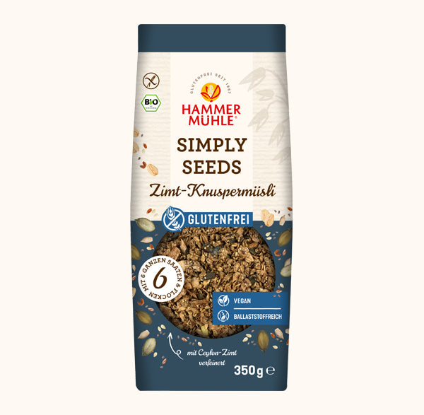 Simply Seeds Zimt-Knuspermüsli 350g-Hammermühle Bio