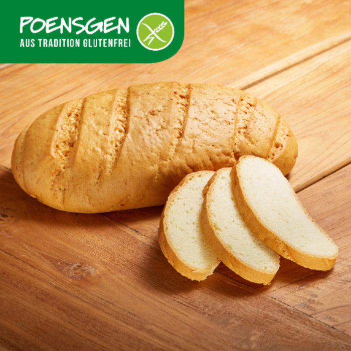 Weißbrot 750g - Poensgen

Luftig, mild &amp; traditionell: Unser Weißbrot bietet Genuss ohne Kompromisse – ideal für Menschen mit Gluten- oder Laktoseunverträglichkeit, aber genauso lecker für alle, die auf Qualität und Geschmack setzen.