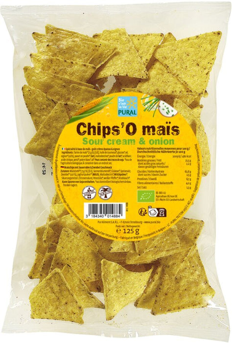 Chips'O mais Sour Cream-Onion ( Nachos ) 125g - Pural Bio