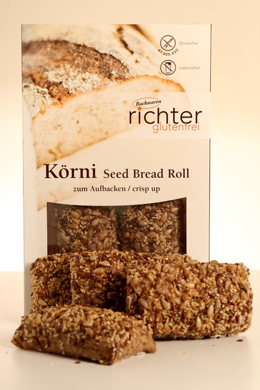 Körni  300g -Richter glutenfrei

Die glutenfreien Körni (Körnerbrötchen) von&nbsp;Richter glutenfrei sind vier leckere Brötchen zum selbst aufbacken. Die glutenfreien Brötchen kurz im Ofen aufbacken, lecker belegen und fertig ist der Genuß. Ob mit herzhaftem oder süßem Belag, die Körnerbrötchen von&nbsp;Richter glutenfrei schmecken immer und überall und sind dabei frei von Gluten und frei von Laktose. Ein Genuss für die ganze Familie!