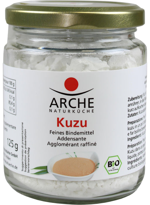 Kuzu- Feines Bindemittel 125g- Arche Naturküche Bio

Kuzustärke ist ein edles Bindemittel und verleiht Speisen eine sämige Konsistenz und silbrigen Glanz. Das pflanzliche Bindemittel ist ideal zum Binden von Suppen, Saucen und Süßspeisen. Kuzu wird aus den Wurzeln eines Leguminosengewächses gewonnen.