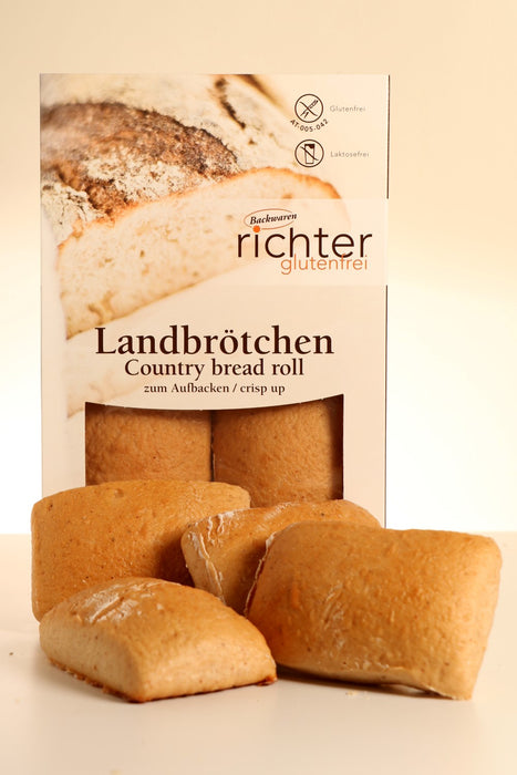 Landbrötchen 300g - Richter glutenfrei

Glutenfreien Landbrötchen von Richter glutenfrei sind vier leckere Brötchen zum selbst aufbacken. Die glutenfreien Brötchen kurz im Ofen aufbacken, lecker belegen und fertig ist der Genuß. Ob mit herzhaftem oder süßem Belag, die Landbrötchen von Richter glutenfrei schmecken immer und überall und sind dabei frei von Gluten und frei von Laktose. Ein Genuss für die ganze Familie!