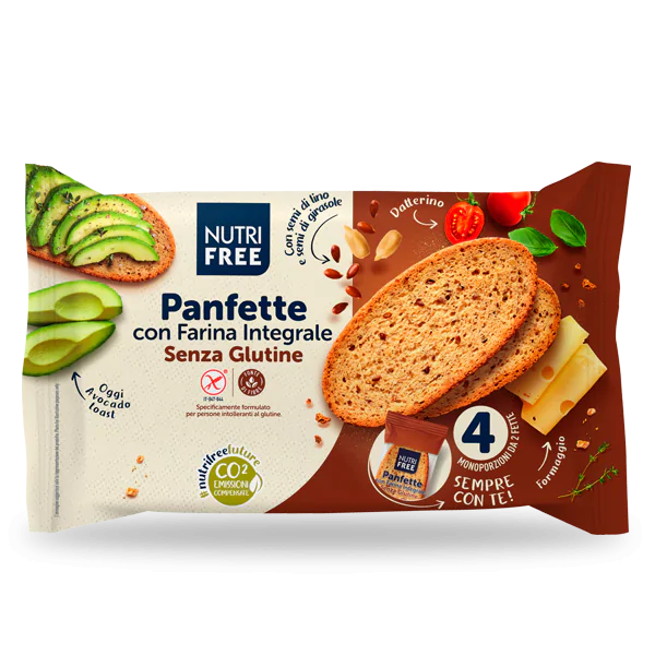 Panfette integrale (Vollkorn) 340g- Nutri Free

Mit Belag auch ideal als Proviant für unterwegs.