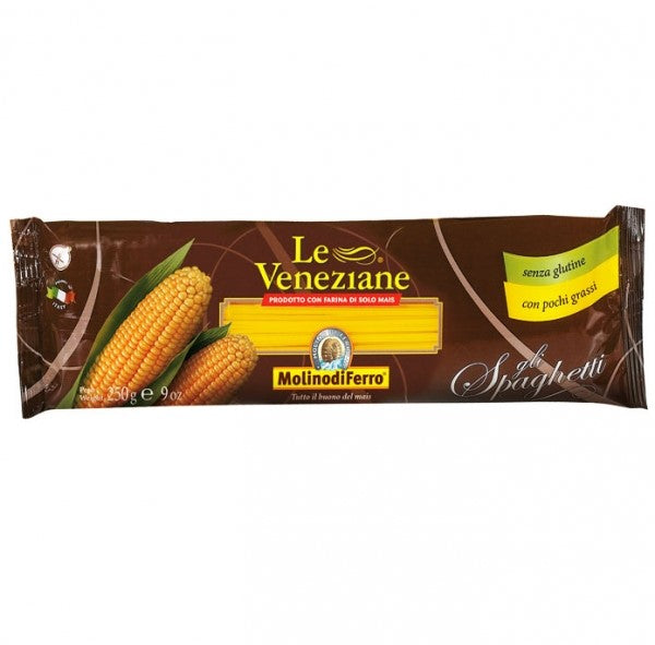 Spaghetti 250g - Le Veneziane

Die einzigartigen Gli Spaghetti schmecken umso besser mit den ebenfalls glutenfreien Nudelsoßen von Molino di Ferro.