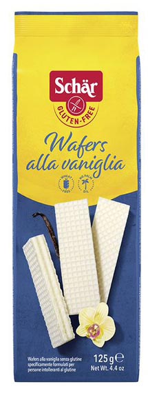 Wafers vaniglia ( Waffeln mit Vanillecremewaffeln) 125g - Schär
