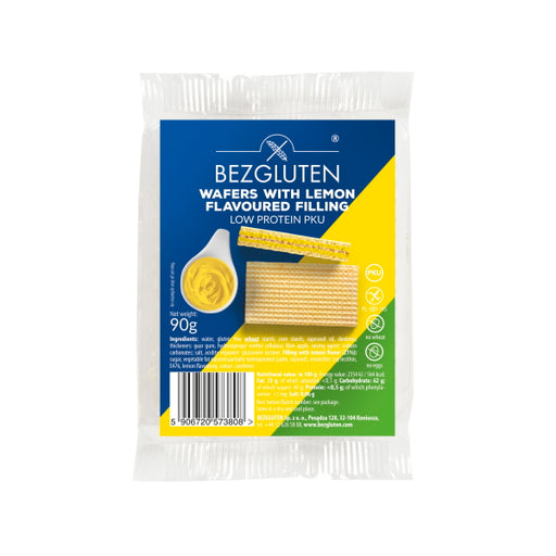 Waffeln mit Zitronenfüllung (Eiweißarm) PKU 90g - Bezgluten